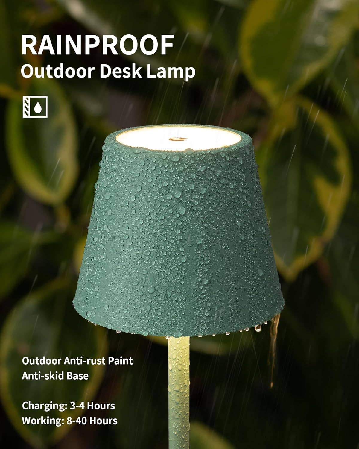 Two Pack Cordless LED Table Lamp 5000mAh Battery Portable Dimmable Green Desk Lamp With 3 Color Temperatures for wholesale on Faire2