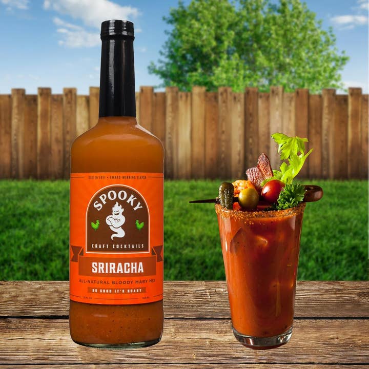 SPOOKY Craft Cocktail Mixes - Wholesale Cocktail Mix/Syrup - SPOOKY Sriracha Bloody Mary (32oz 6-pack)2