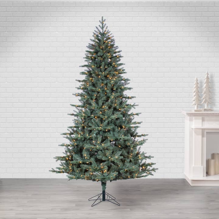 The Gerson Companies - Wholesale Artificial Christmas Tree - 7.5 ft. Pre Lit Warm White LED Blue Spruce Tree1