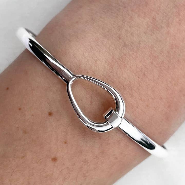 Teardrop Sterling Silver Standard Bangle for wholesale by Mon Bijoux