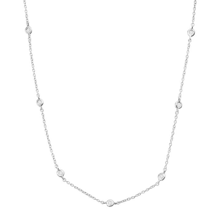 White Silpada Allium Necklace with Cubic Zirconia in Silver for wholesale on Faire
