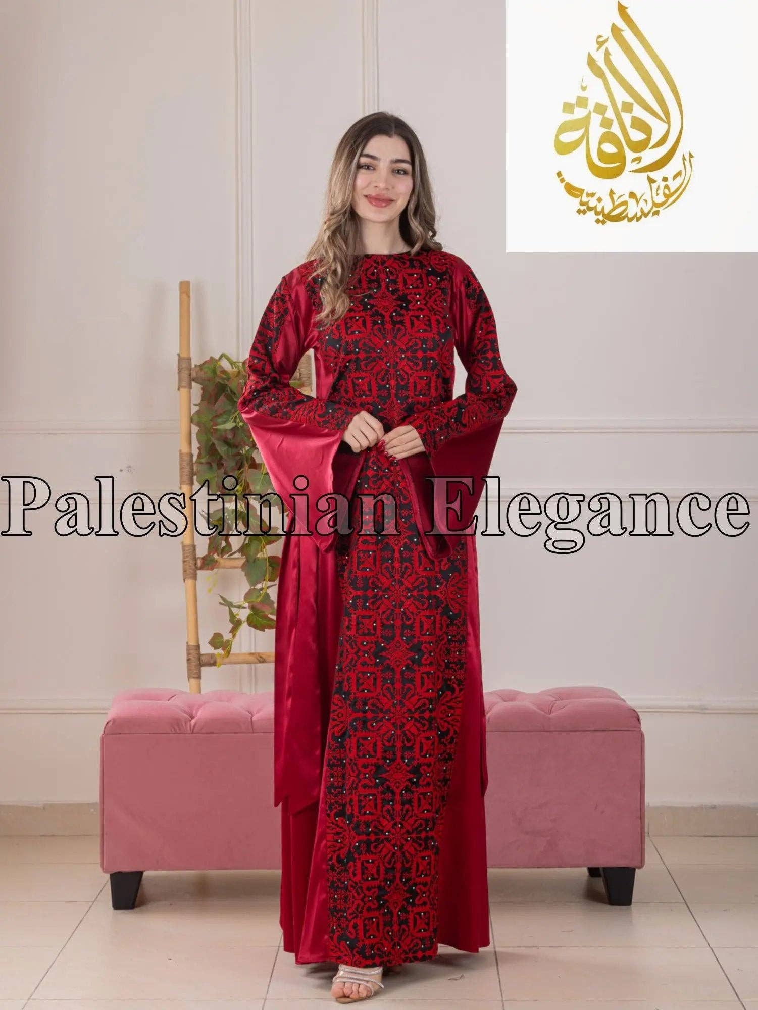 Palestinian Elegance - Wholesale Dress - Women's - Modern Zahra Embroidered Dress | Modest Palestinian Thobe2