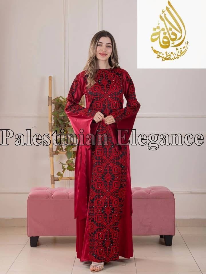 Palestinian Elegance - Wholesale Dress - Women's - Modern Zahra Embroidered Dress | Modest Palestinian Thobe2