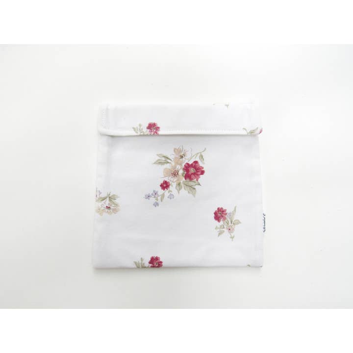 Cream Floral Sandwich Bag for wholesale by Simply Wrapped Co