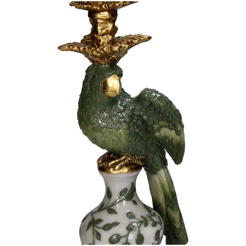 Trendhero.nl/b2b - Wholesale Candle Holder - “Bird Polyresin Candle Holder Green 13x13x39cm1