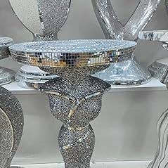 Silver Lady Mirrored Crushed Side Table 63x33cm for wholesale by DEENZ