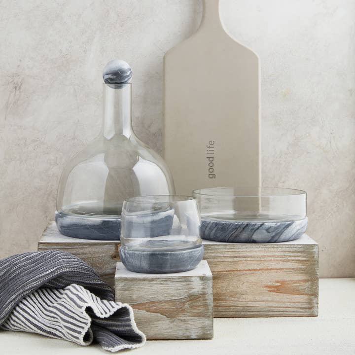 Santa Barbara Design Studio by Creative Brands - Wholesale Carafe - Grey Marble and Glass Wine Carafe2