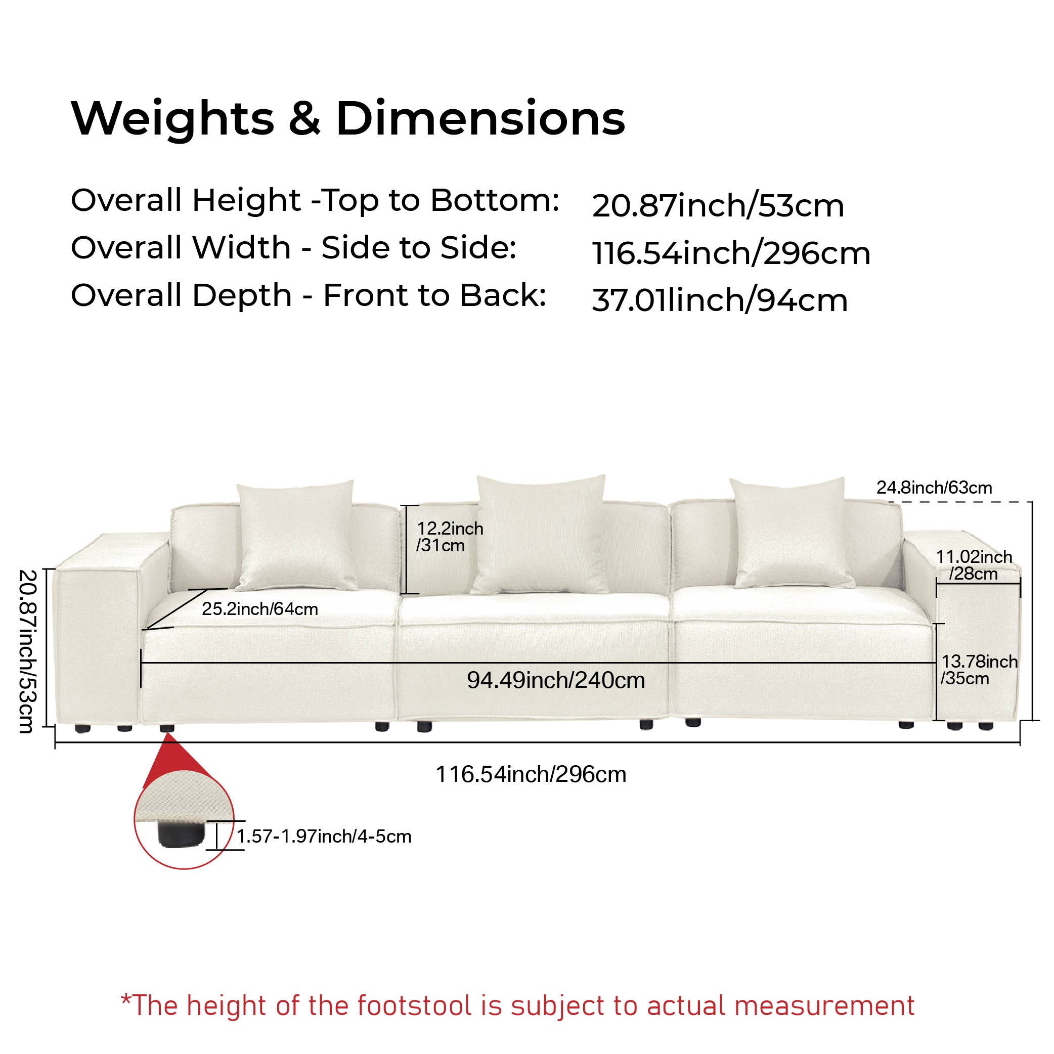 LivingTaste Home Inc - Wholesale Bank - Versaluxe modulaire driezitsbank in wit1