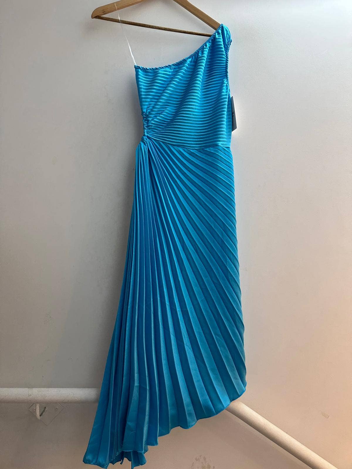 LORIANE – Vestido - Mulher por atacado – Vestido longo assimétrico plissado19