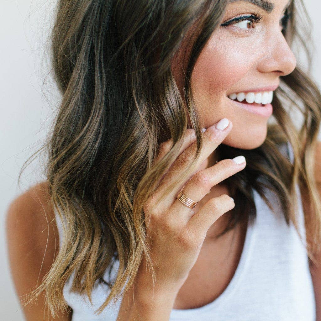 Made By Mary - Vente Anneau/bague à empiler - Anneau empilable martelé6