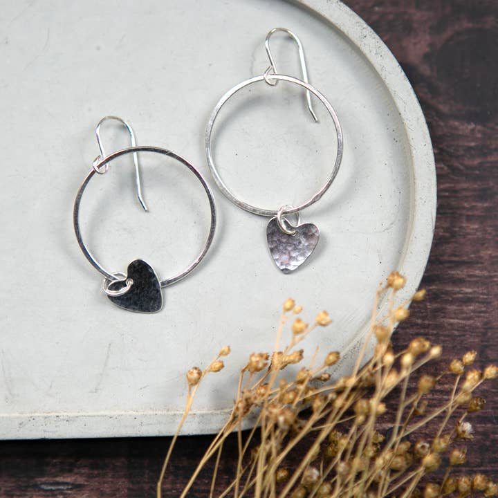 The Old Farmhouse Jewellery – wholesale Dangle earrings – Small Charm & Hoop Earrings, sterling silver, statement1