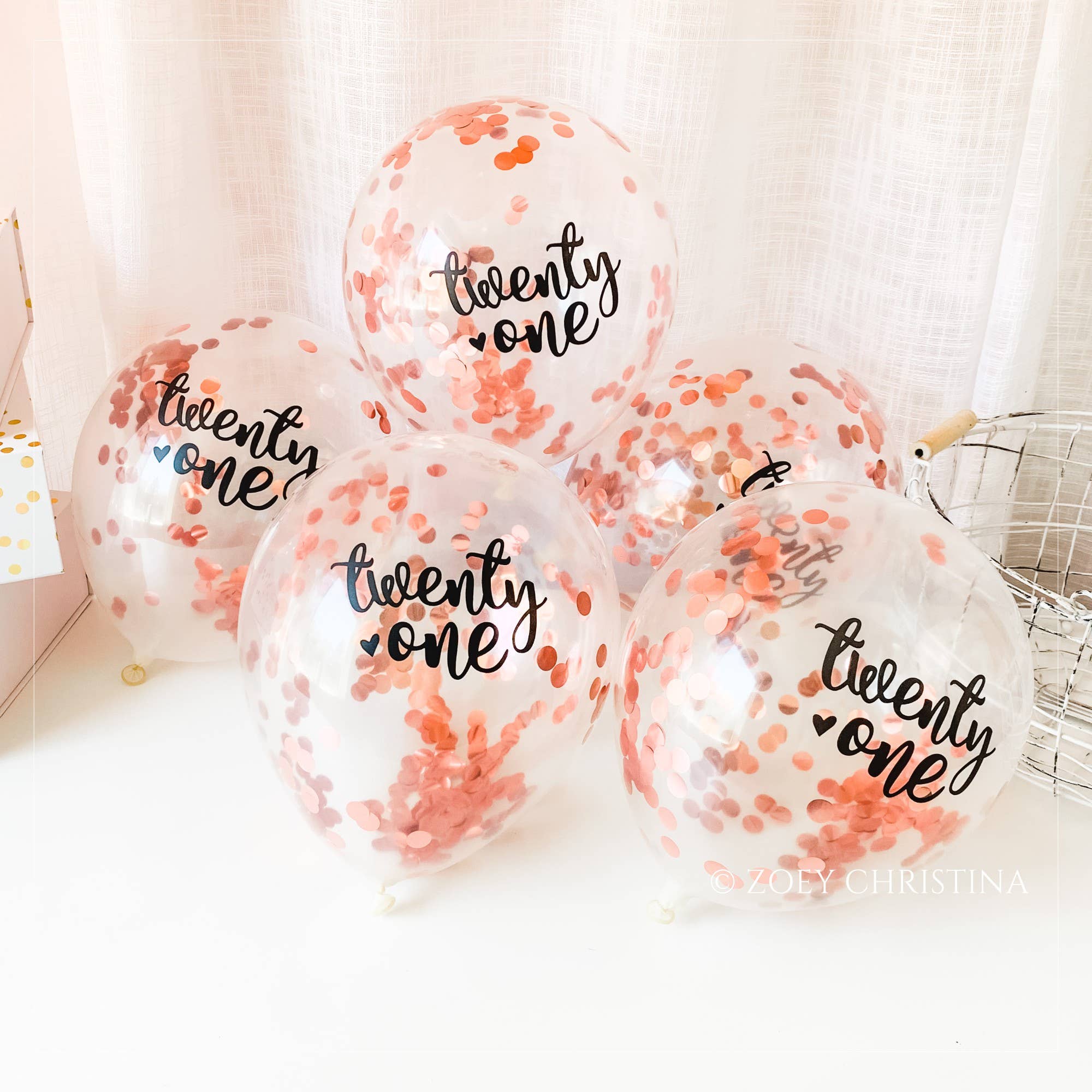 Zoey Christina - Wholesale Balloon - Twenty One Confetti Filled Balloons2