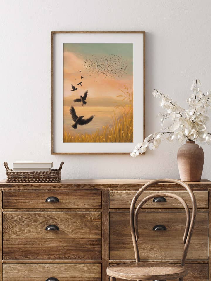 Murmuration Print (does not include mount) for wholesale by Jo Couch