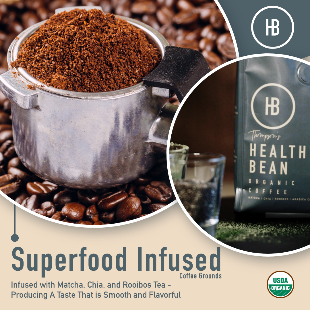 Healthy Bean Organic Coffee - Wholesale Ground Coffee - Healthy Bean Coffee - Superfood Ground, Organic, Low Acid4