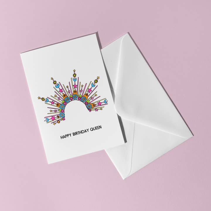 Happy Birthday Queen Birthday Greeting Card for wholesale by Studio CJOY