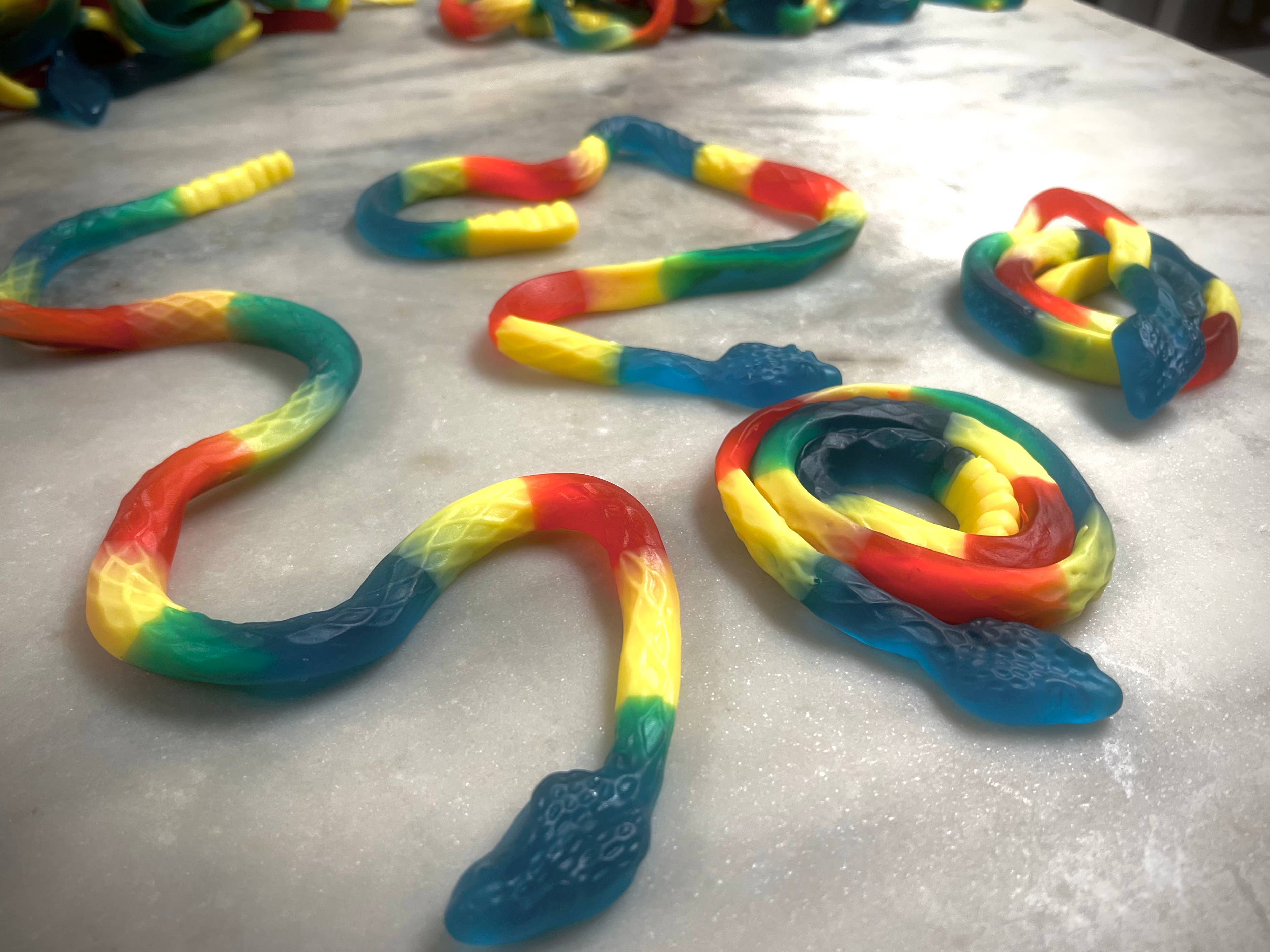O'Shea's Candies Sweet Shop - Wholesale Gummy - Gummy Rainbow Rattlesnake 🐍 24 Inch Length  1PK4
