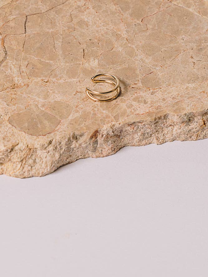 Gold Negative Space Ear Cuff | 14k Gold for wholesale by Janna Conner