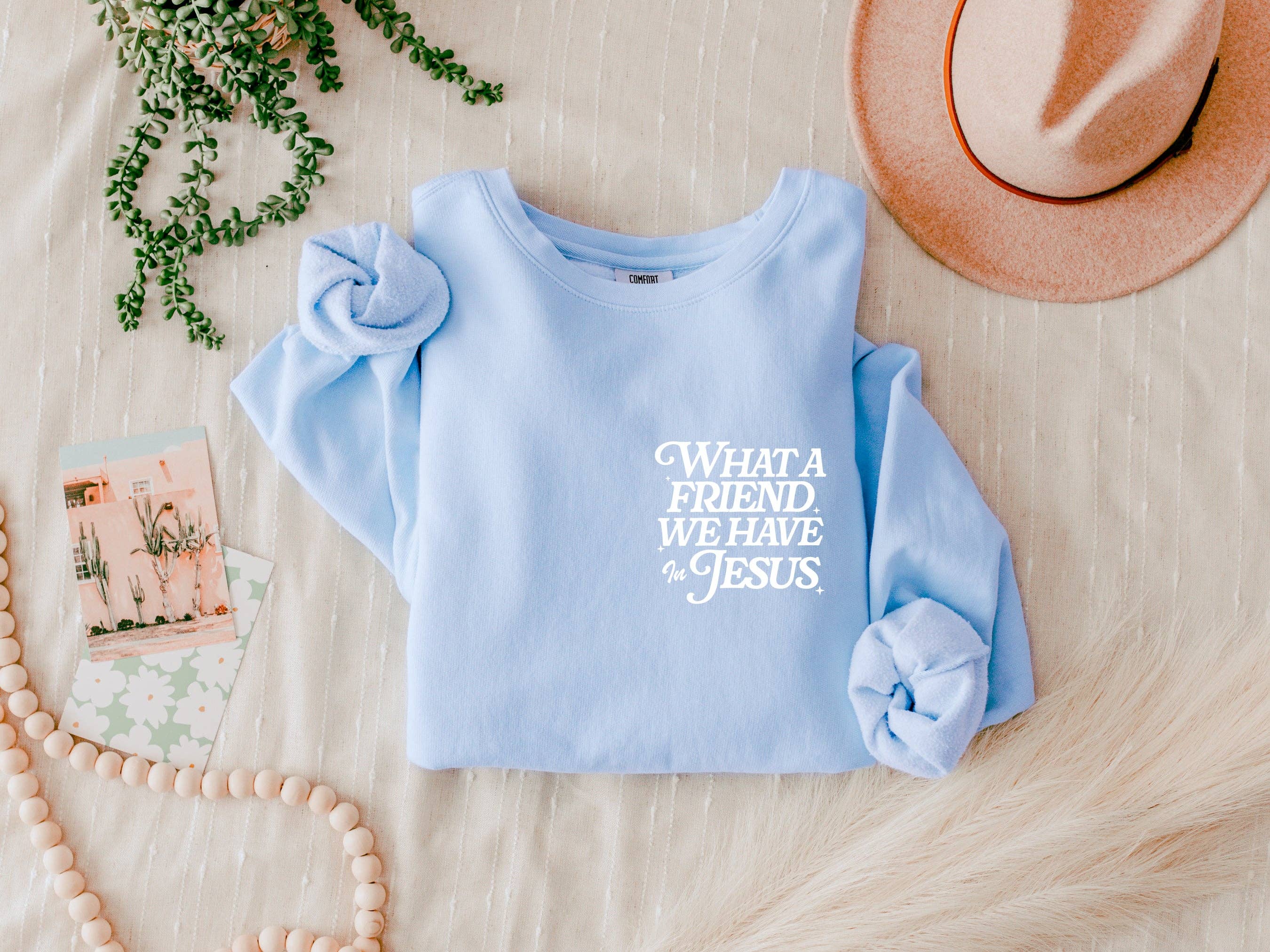 Verita Culture - Wholesale Graphic Sweatshirt - Women's - What A Friend We Have In Jesus Comfort Colors Sweatshirt7