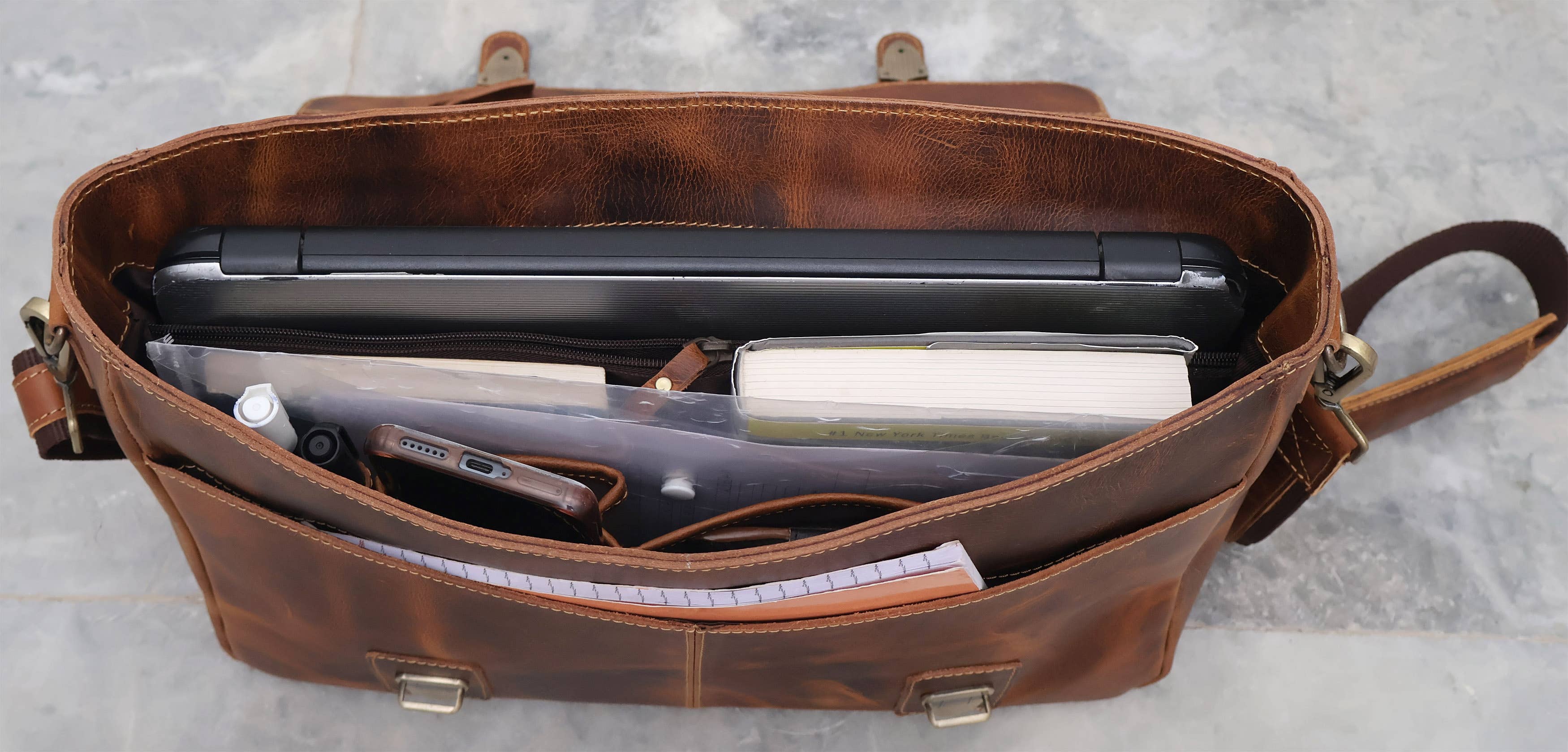 Billion Brothers - Wholesale Messenger Bag - Unisex - Buffalo Leather Satchel Messenger Bag Vintage Laptop Bag 9