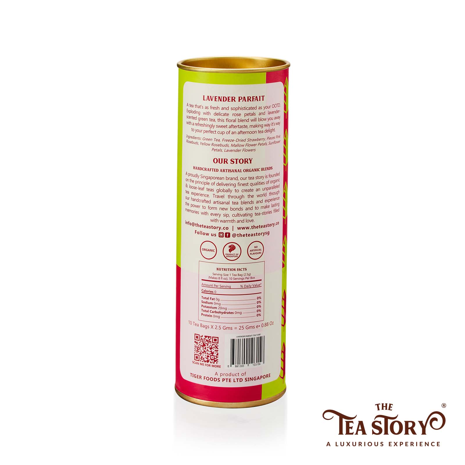 The Tea Story - Wholesale Tea Bags - Lavender Parfait Tea Tube1