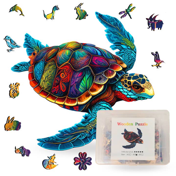 Crafthub - Wholesale Puzzle - Adult - Captivating Turtle Wooden Jigsaw Puzzle - Elegant