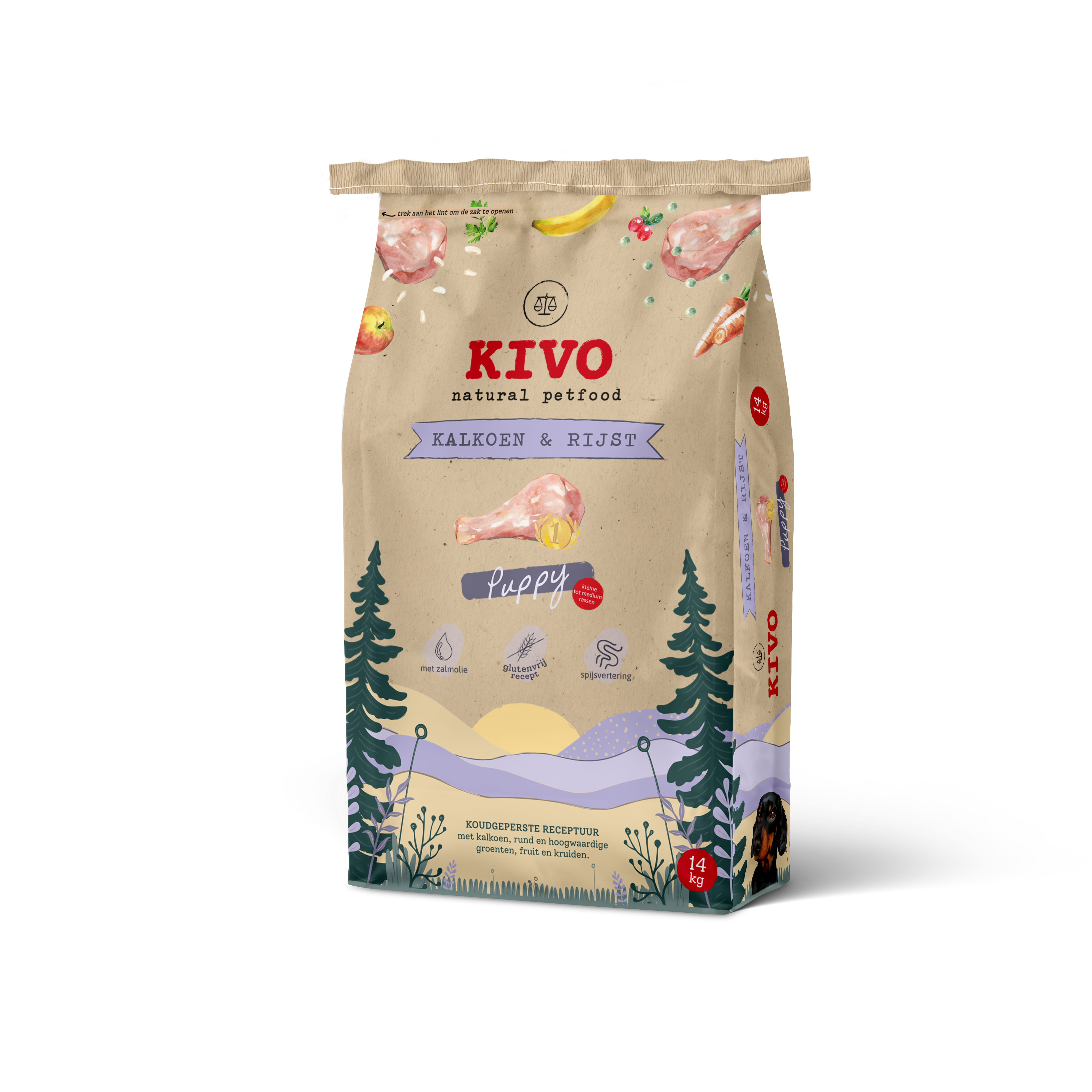 Kivo Petfood – comida - Cão por atacado – Peru & Arroz - Cachorro - Prensado a Frio - Sem Glúten1
