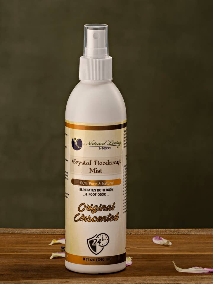 Original Unscented Natural Crystal Deodorant Mist Spray for wholesale by Natural Living by Design II, LLC