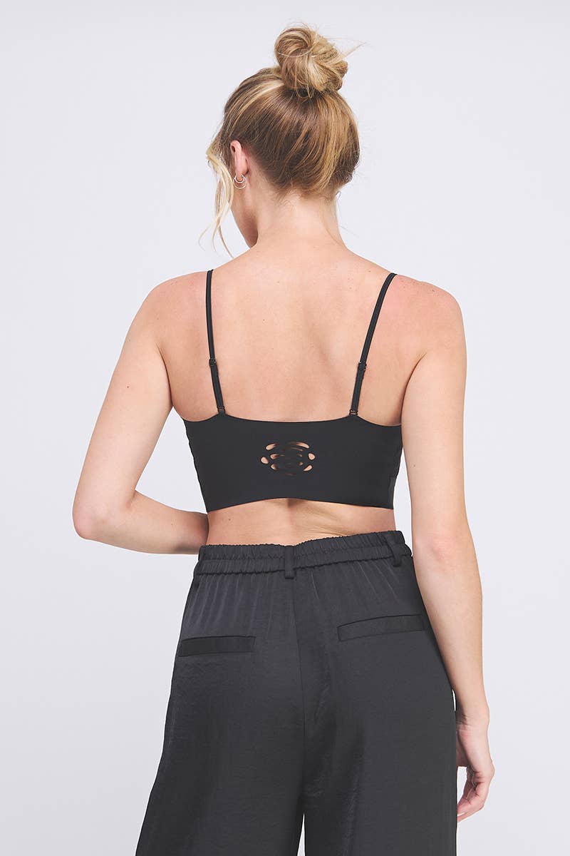 Allie Rose – Großhandel Bralette – Damen – Rosafarbener Bralette aus Strick mit Spitze2