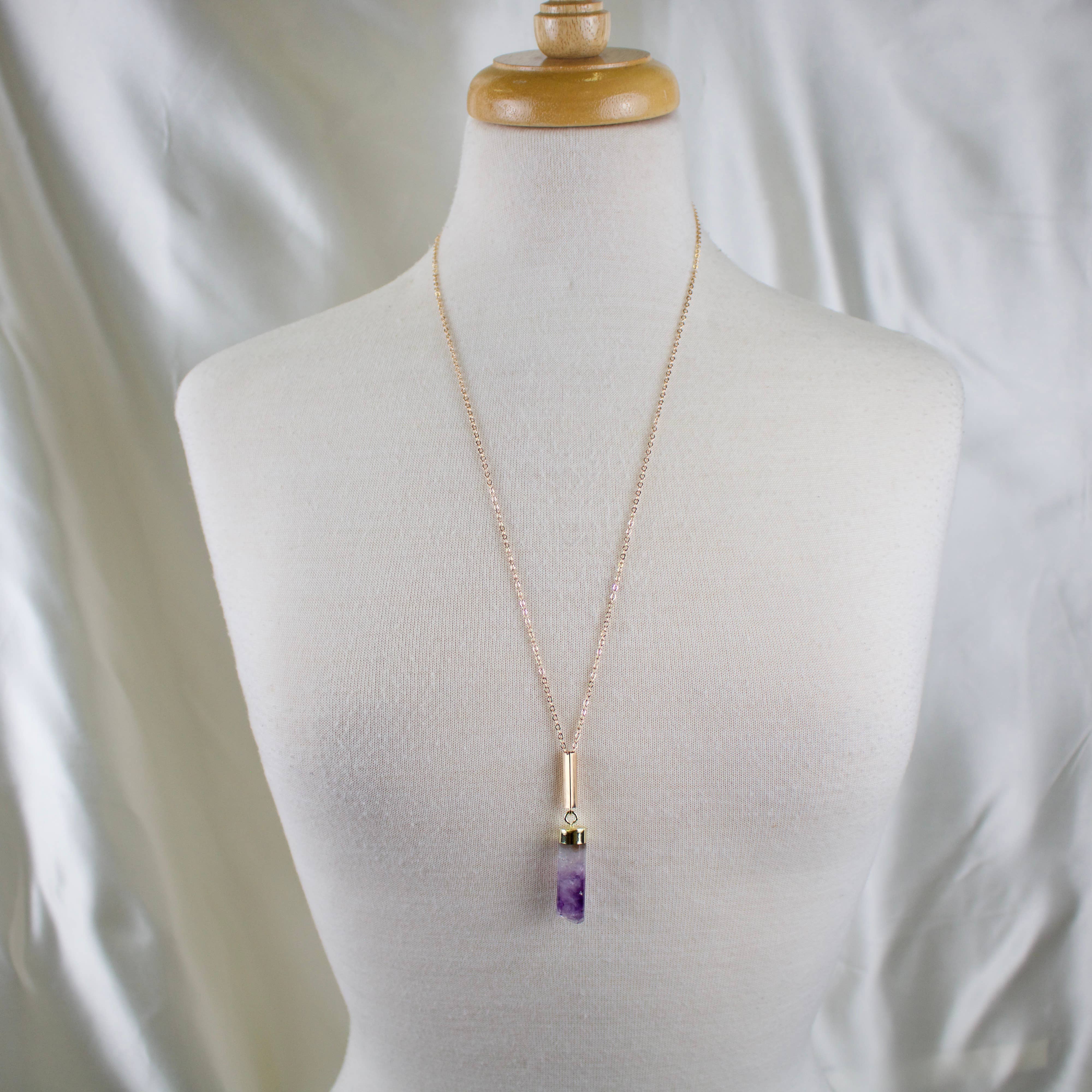TISH jewelry – wholesale Pendant/charm necklace – Zena // Amethyst Necklace4