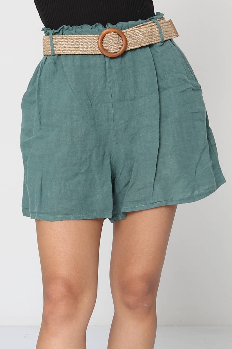 LÉA & LUC – wholesale Shorts – Dam – Shorts i 100 % linne med bälte REF. 505712