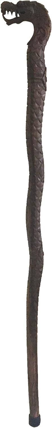 OMA - Eclectic Home - Wholesale Decorative Tabletop Object - Dragon Decorative Walking Stick Wood Hand Carved Dragon Cane3