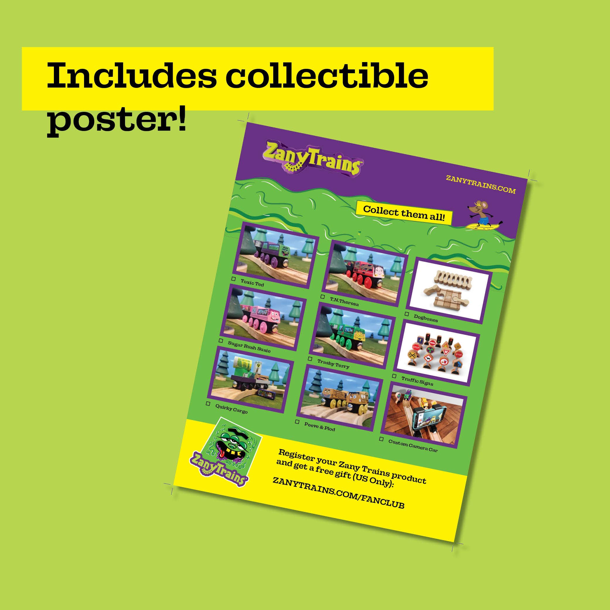 Twinkle Toys LLC - Wholesale Wood Toy - Kids - 3 Level Wooden Bridge and Train Tunnel - Zany Trains - Toxic6