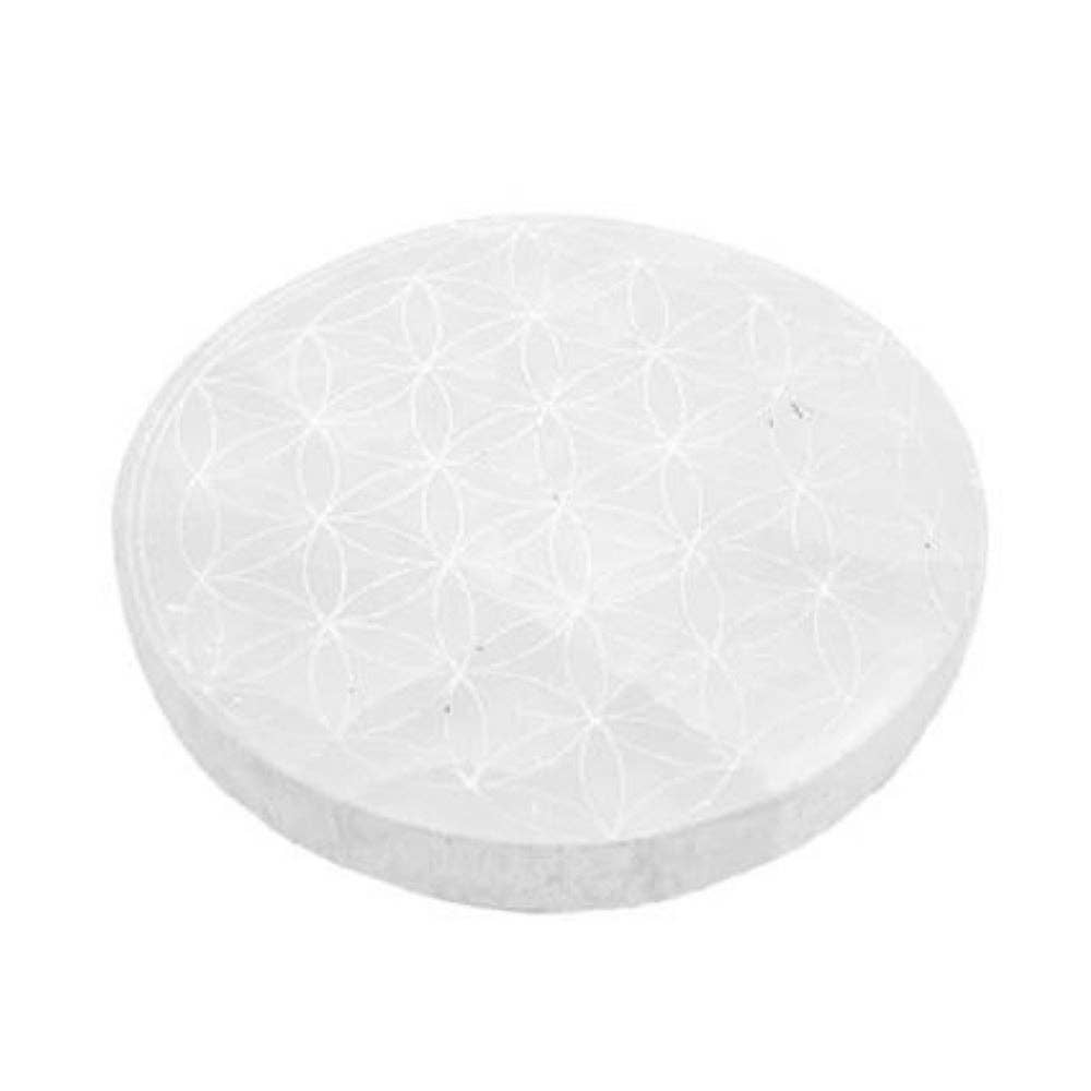 Earths Elements Wholesale - Vente Plaques de charge pour cristal - Sélénite - Dessous de Verre Fleur de Vie2