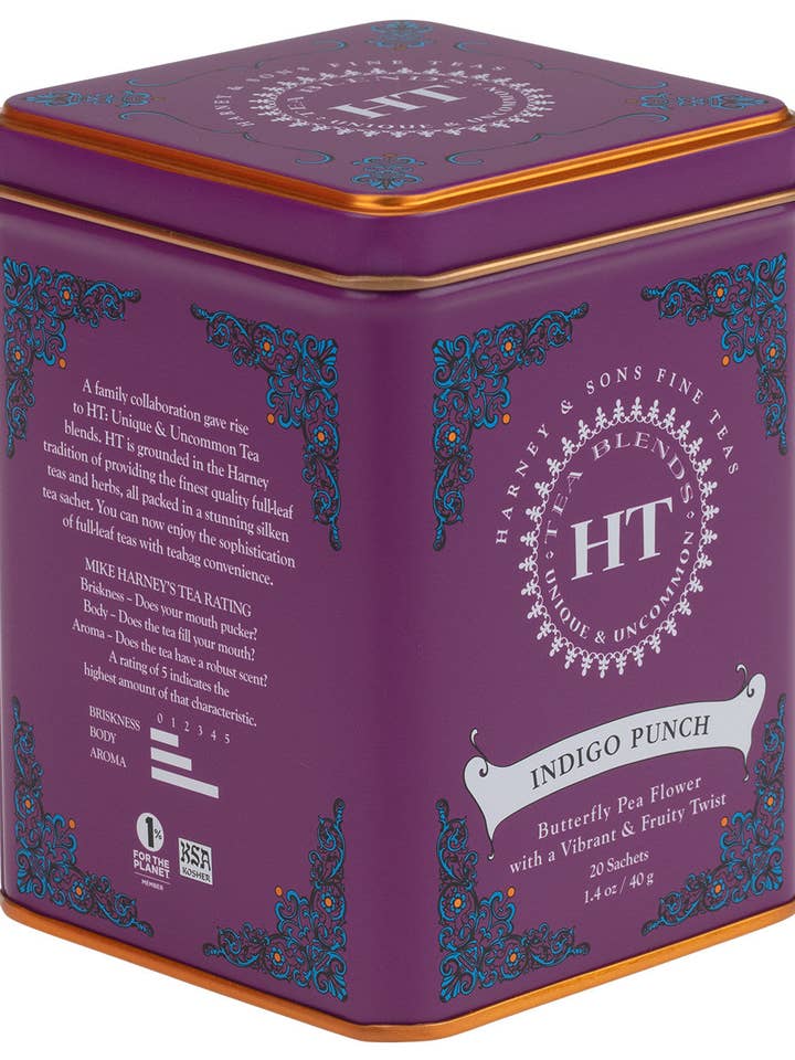 Indigo Punch, HT Tin of 20 Sachets for wholesale by Harney & Sons Fine Teas