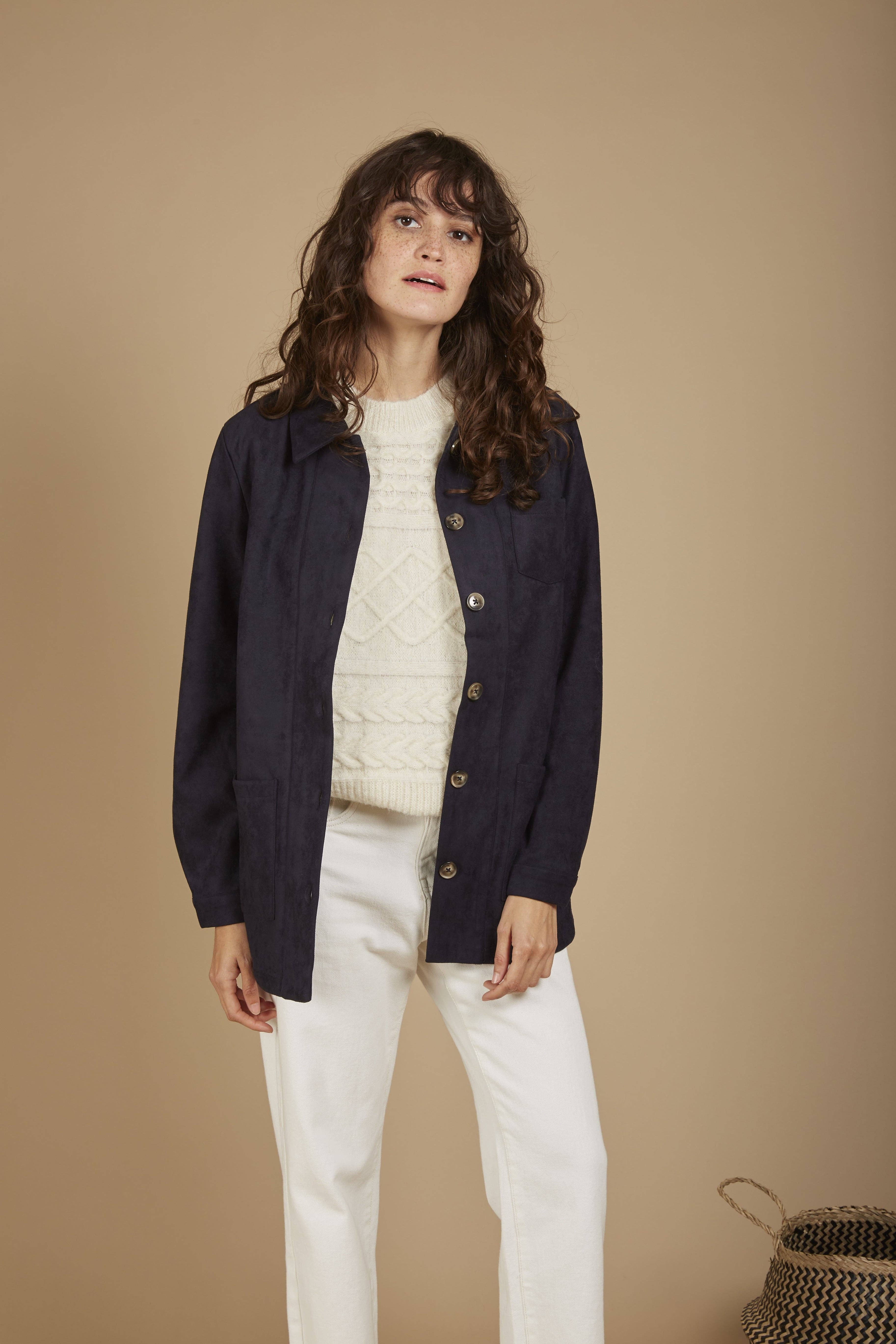 Andy & Lucy - Wholesale Jacket - Women's - VERA - Workers' style jacket in soft suede3