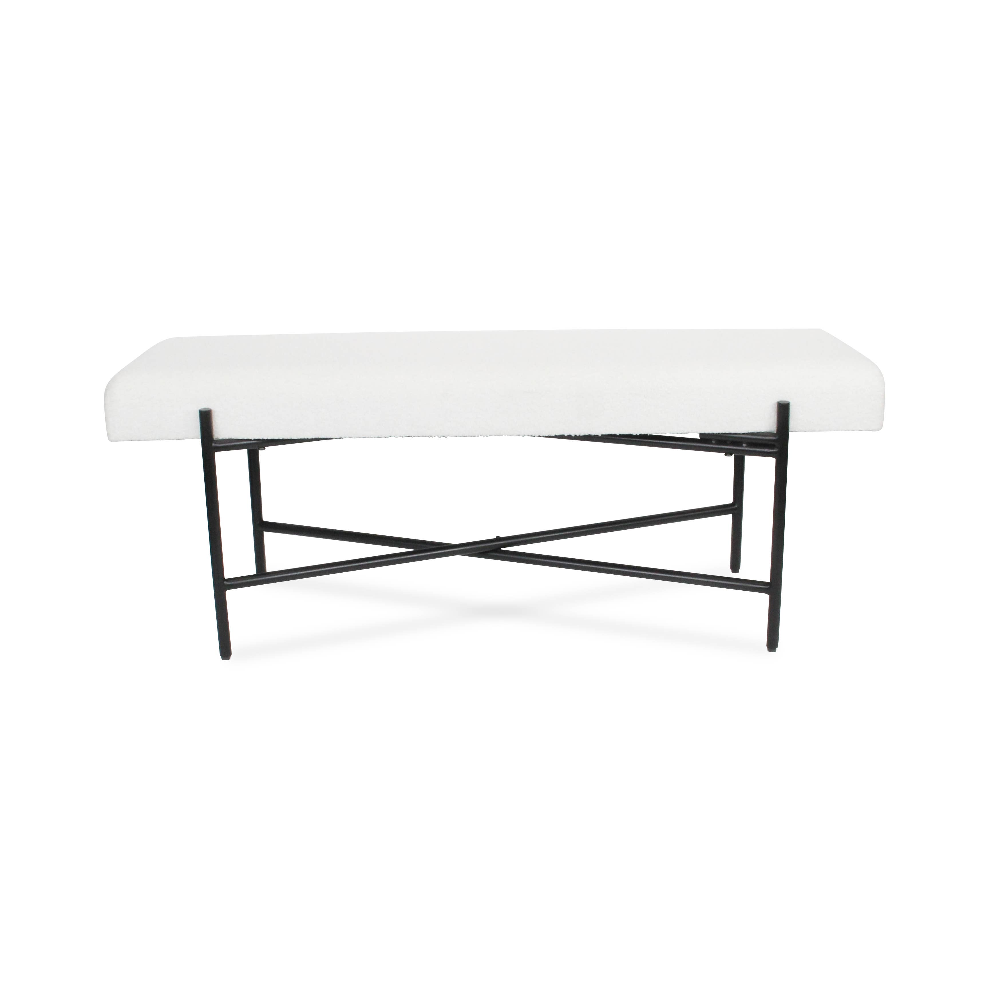 Cheungs Home Decor - Wholesale Bench - Tingri Modern White Cushion Top Entryway Bench3