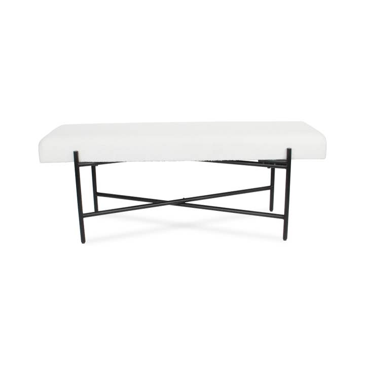 Cheungs Home Decor - Wholesale Bench - Tingri Modern White Cushion Top Entryway Bench3