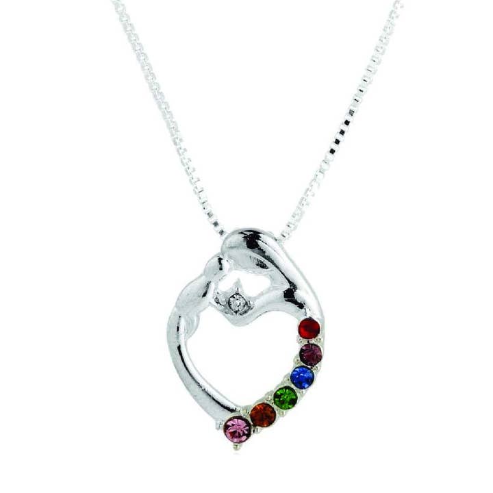 Colar de pedras preciosas de mãe e filho abstrata por atacado de Novadab