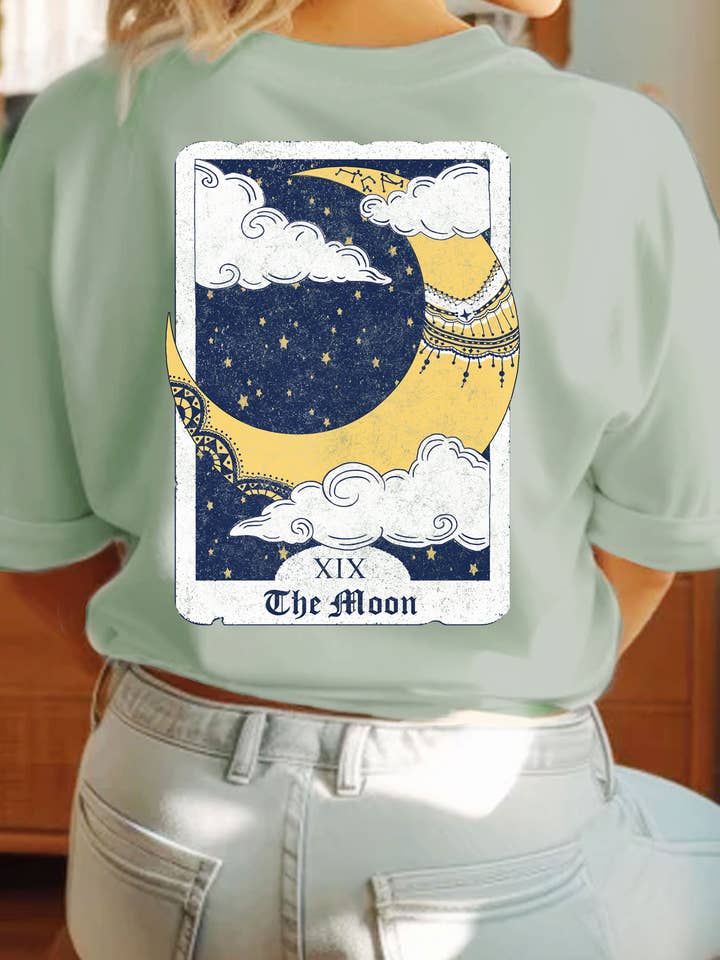 MOON CHILD HAND DRAWN FRONT&BACK GRAPHIC TSHIRTS for wholesale by Rustee Clothing