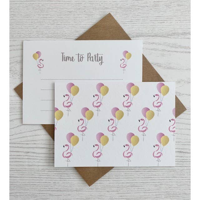 Time To Party Set of Six Flat Card Notelets for wholesale by Popsy & Plum