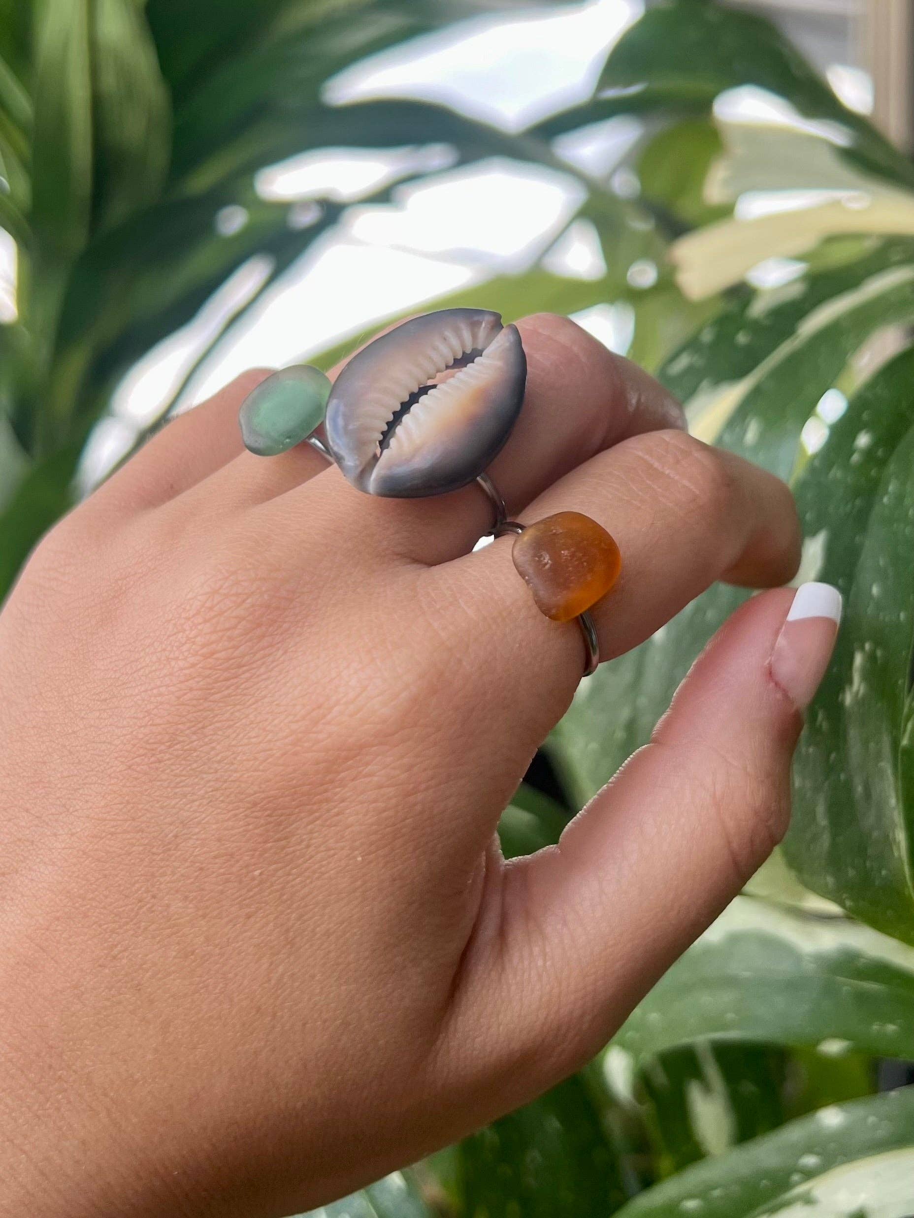 HALT - Wholesale Cocktail/Statement Ring - Honey Cowrie Ring | Boho Surfer Beach Jewelry1