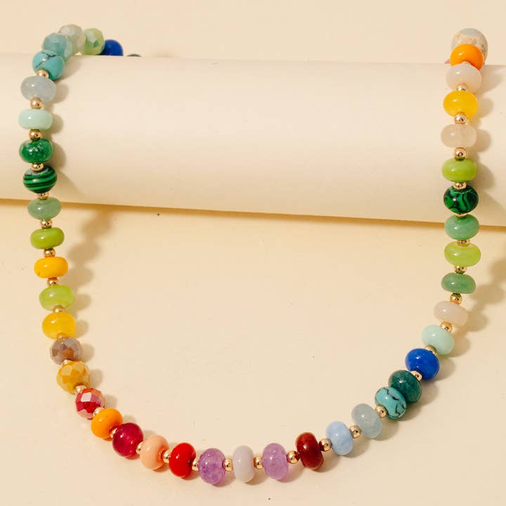 Round Stone Beaded Necklace for wholesale by Anarchy Street