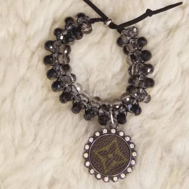 Authentic upcycled Black Crystal Bead Bracelet for wholesale by Upcycled Always & Forever accessories
