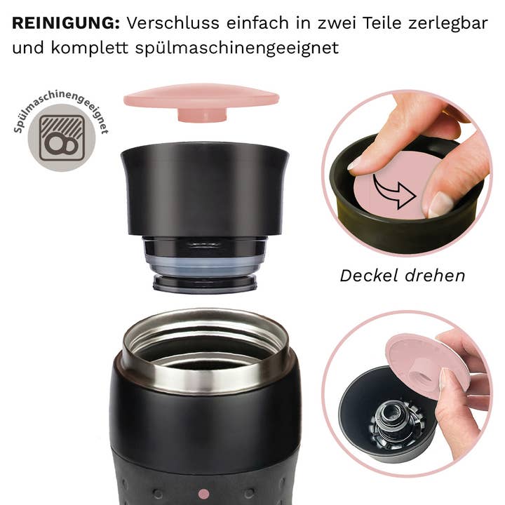 Creano - Wholesale Insulated Mug/Tumbler - Creano Design Travel Mug 420 ml, Coffee to Go Cup Pink