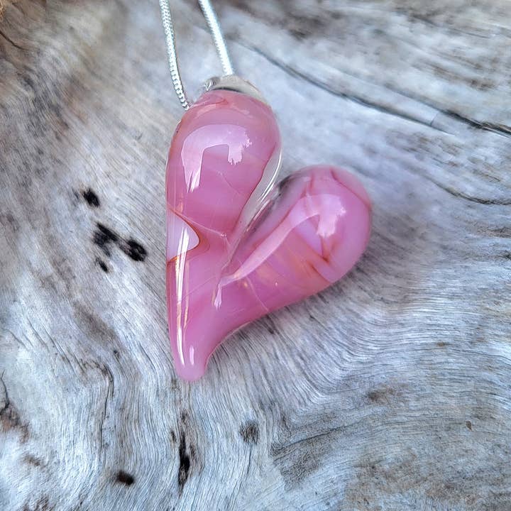 AB Glass Designs – wholesale Hänge-/berlockhalsband – 24kt guldinfunderat glas hjärta halsband1