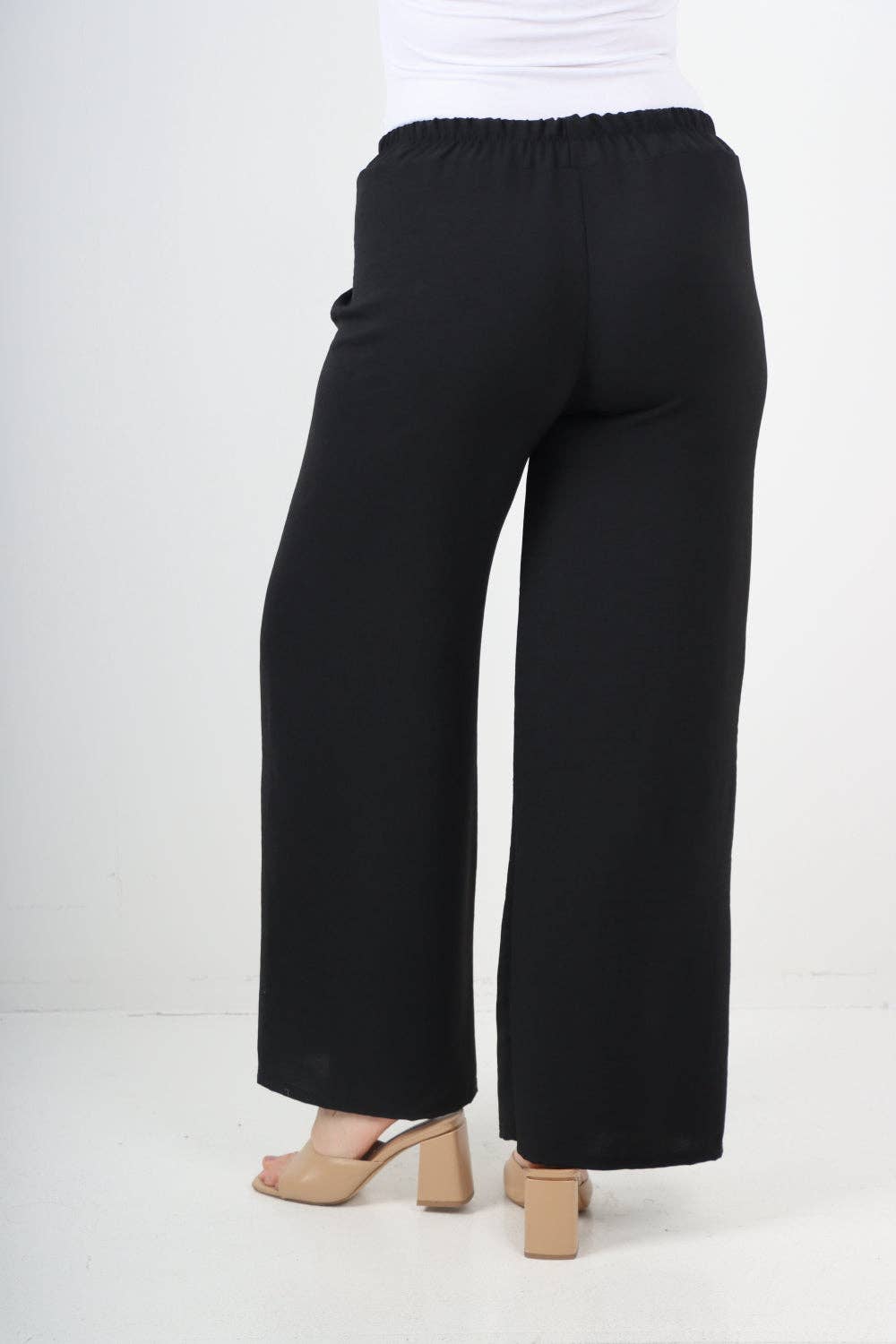 Miss Bold – wholesale Pants – Women's – Italian Elastic Waistband Drawstring Wide Leg Trousers14