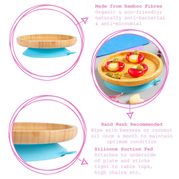 Rinkit Ltd – Engroshandel Middagstallerken – Børn og baby – Lille spisestue børn bambus suge rund plade15