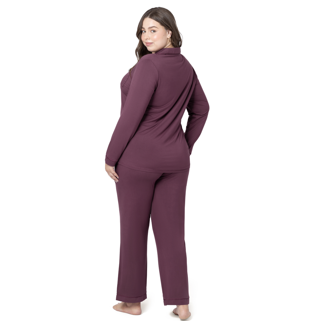 Kindred Bravely - Wholesale Sleepwear Set - Women's - Clea Bamboo Classic Long Sleeve Maternity & Nursing Pajama11