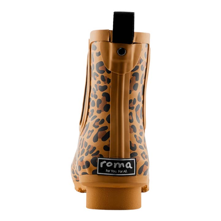 ROMA BOOTS - Wholesale Rain Boots - Women's - Chelsea Matte Brown Leopard Women's Rain Boots
