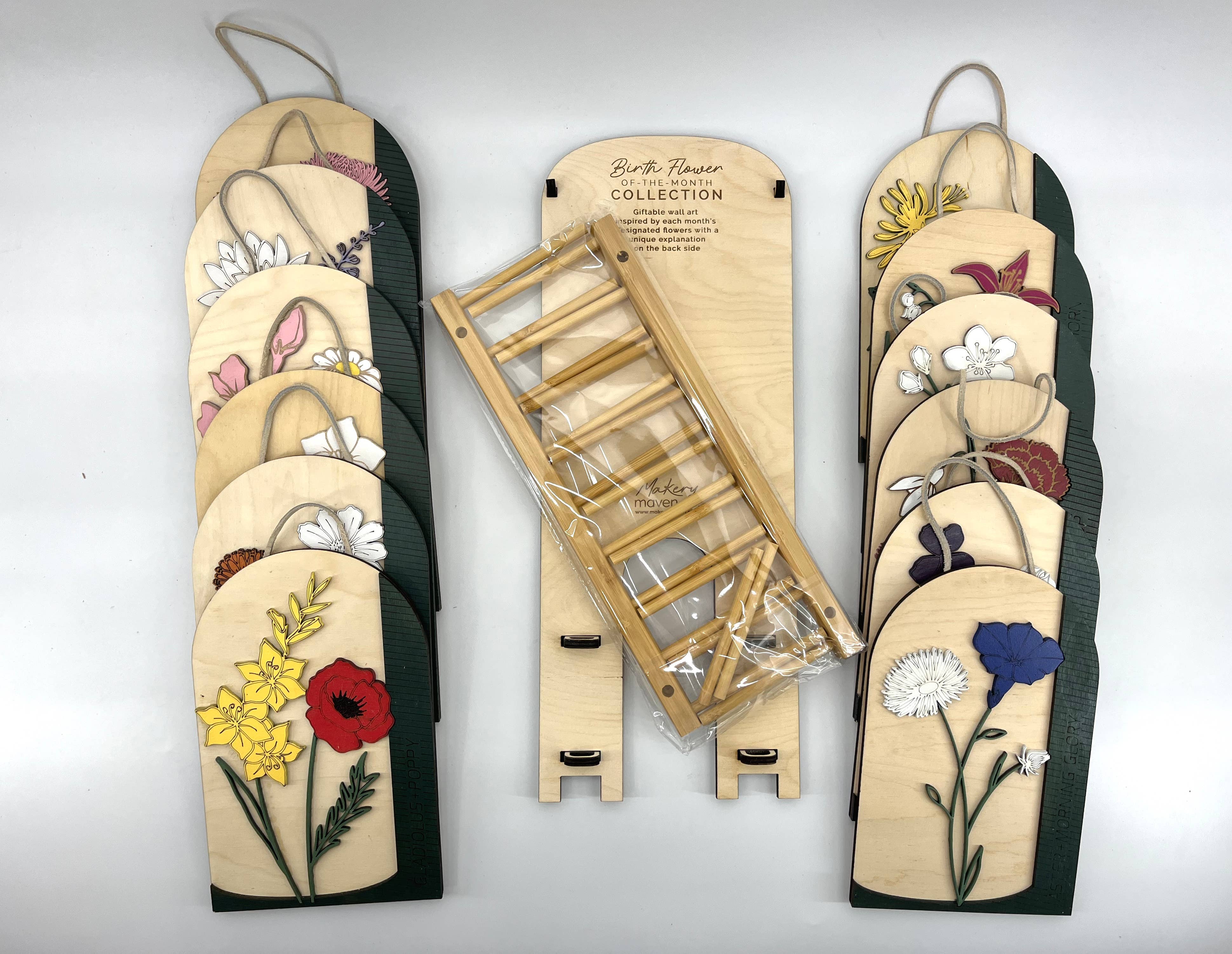 Makery Maven Co. - Wholesale Wall Accent - Birth Flower Wall Art | Individual Months of Collection7